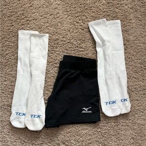 Mizuno volleyball shorts and socks
